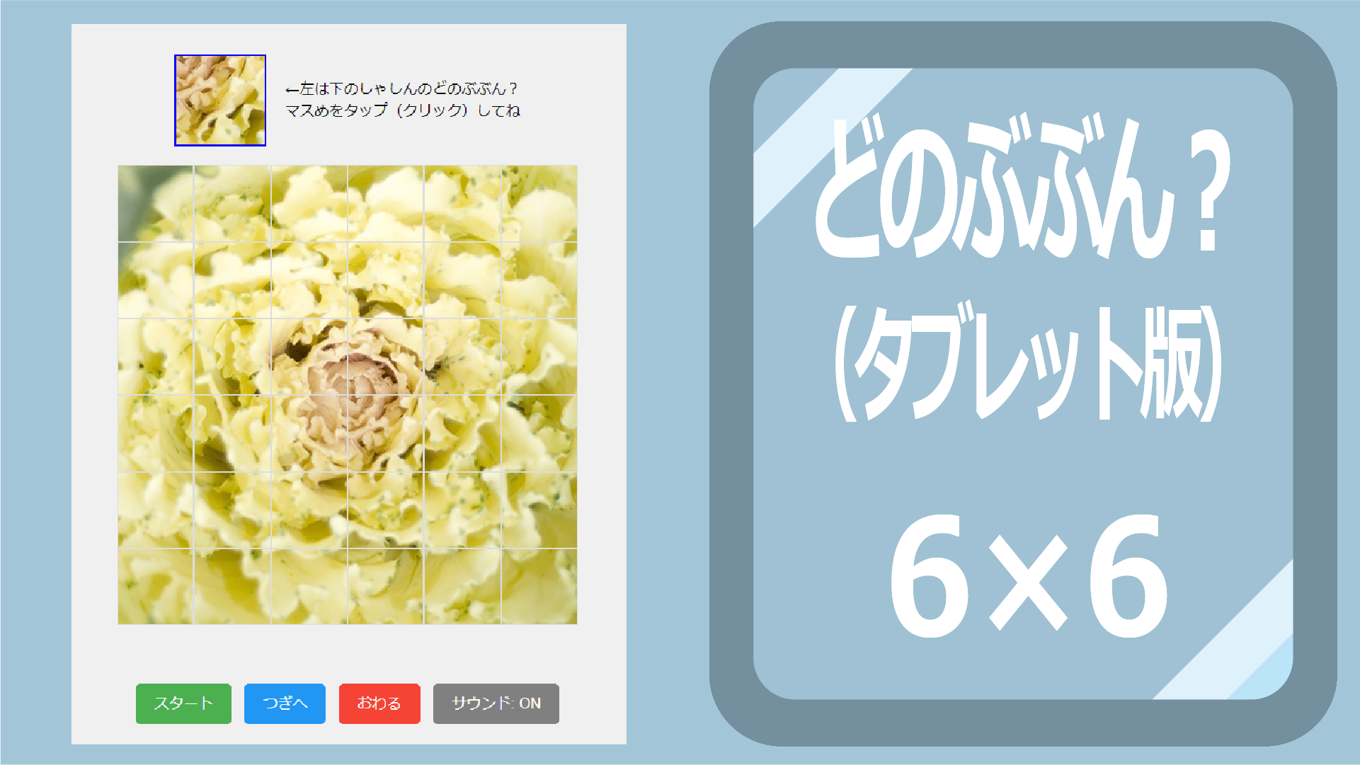 どの部分でしょう6×6