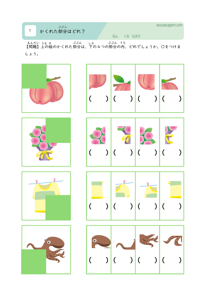 隠れた部分はどれ?1