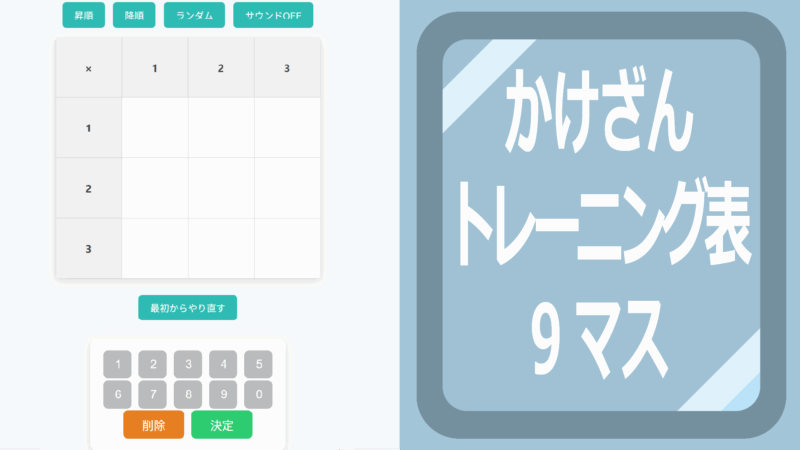 かけ算トレーニング表